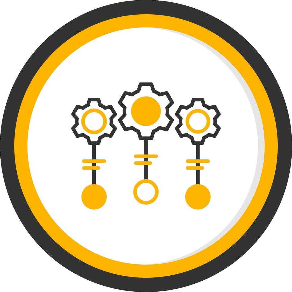gráfico configuración ajustes línea dos color circulo vector