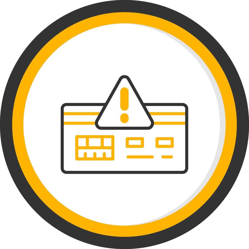 Credit Card Transaction Error Line Two Color Circle vector