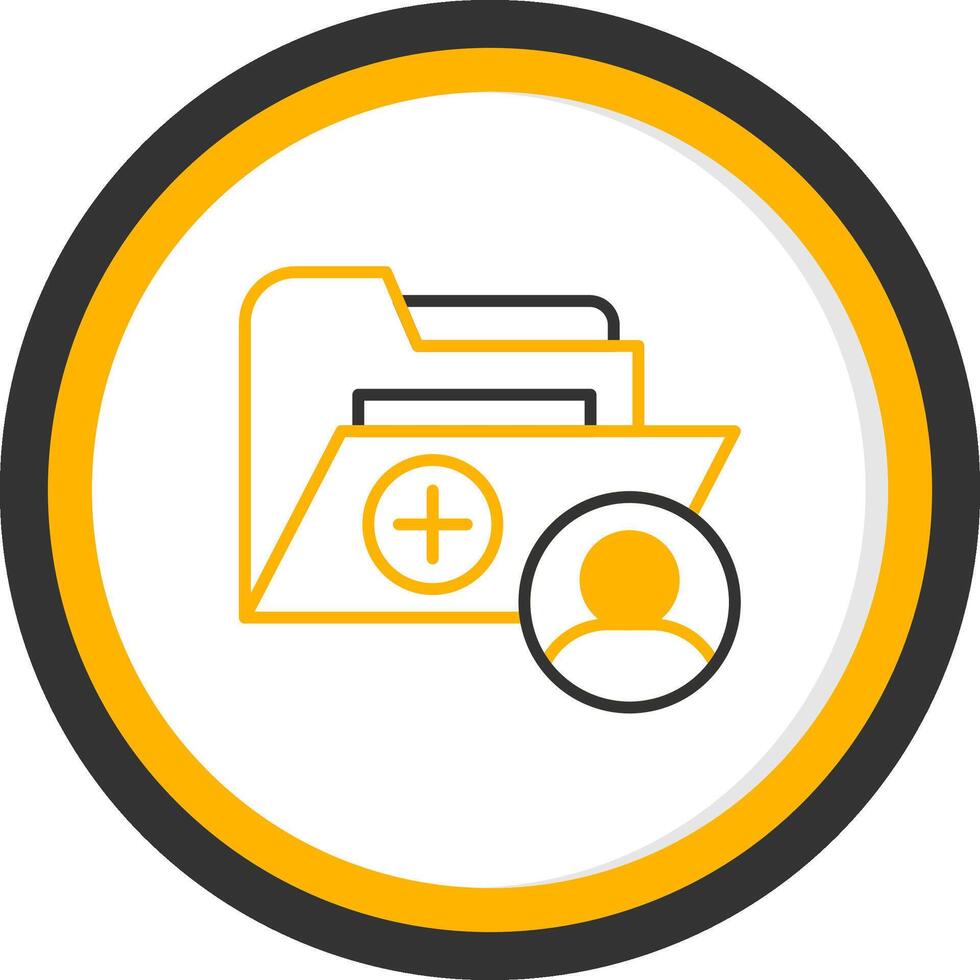 User Profile Folder Line Two Color Circle vector
