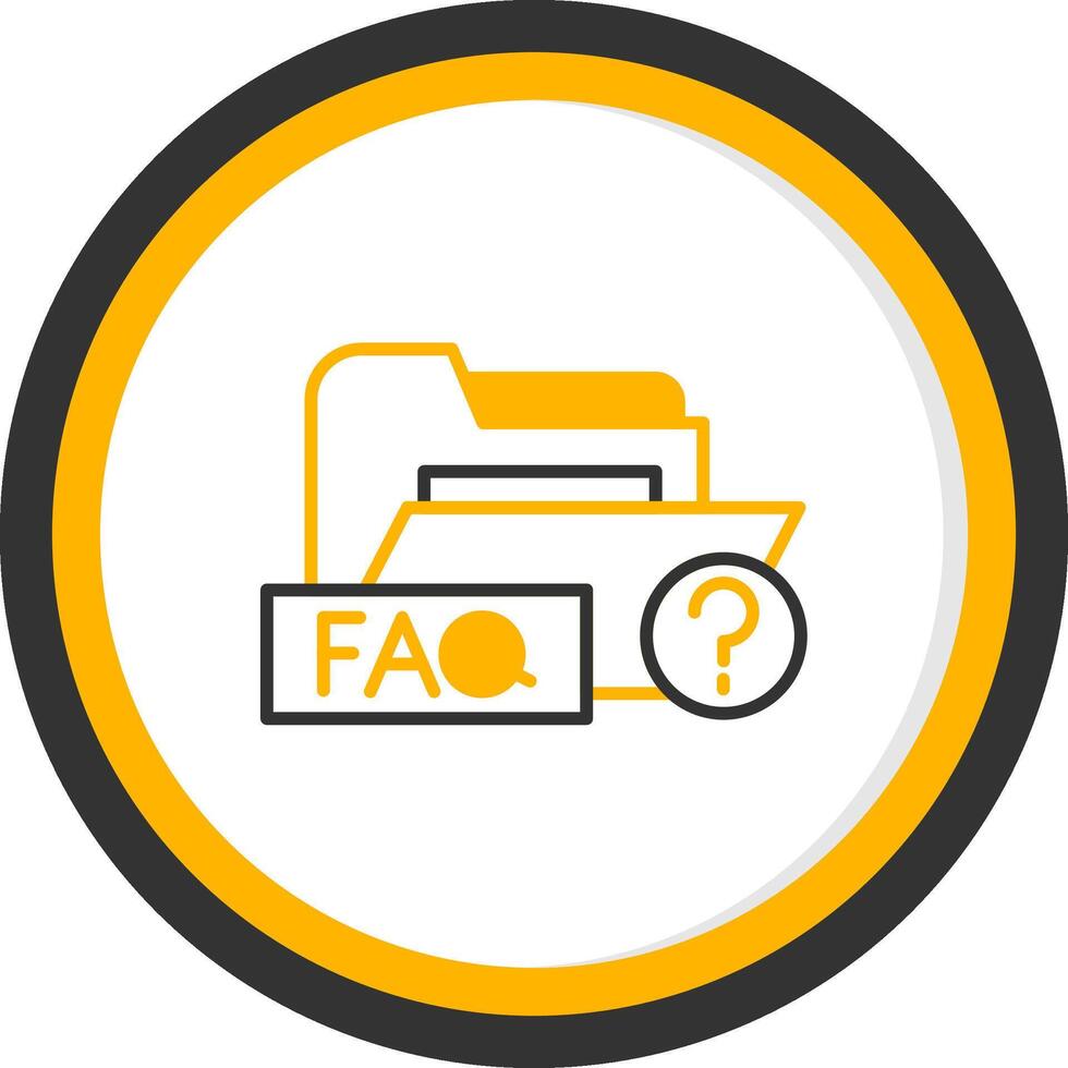 FAQ Help Folder Line Two Color Circle vector
