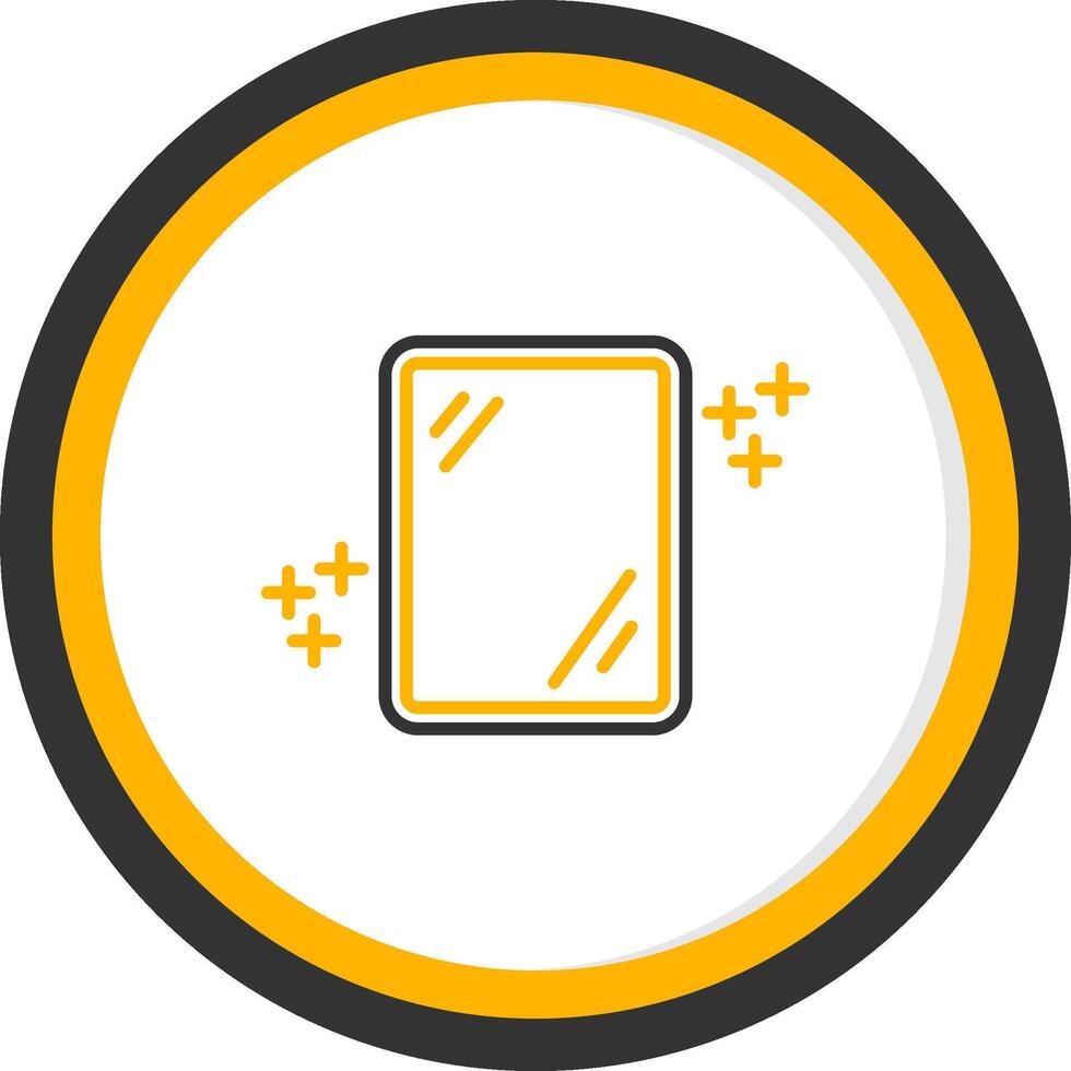 reflexión en espejo línea dos color circulo vector