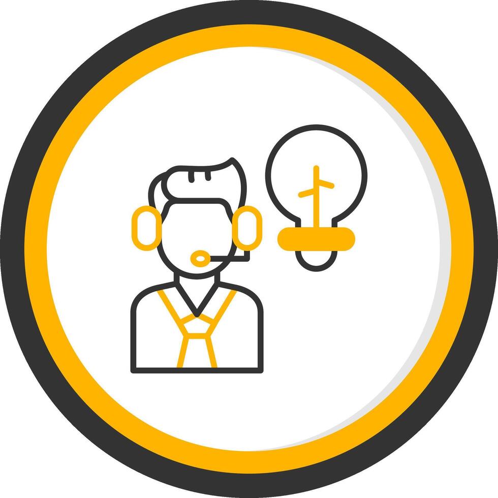 problema resolviendo soluciones línea dos color circulo vector