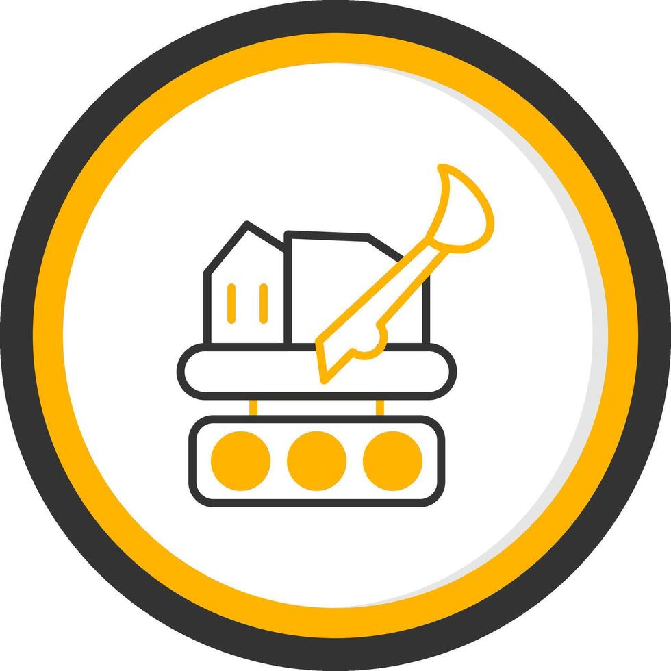 Self Loading Crawler Machine Line Two Color Circle vector