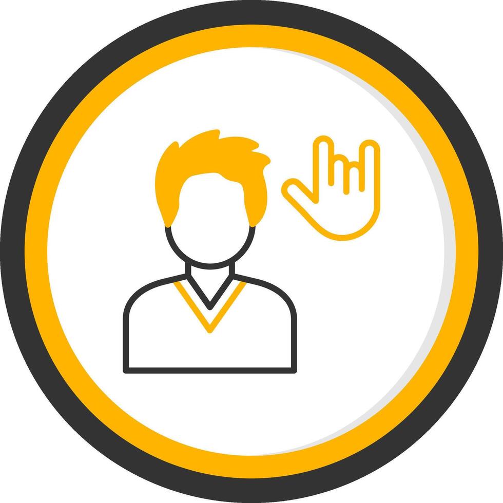 Sign Language Interpreter Line Two Color Circle vector