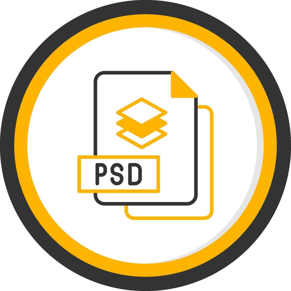 Photoshop archivo línea dos color circulo vector