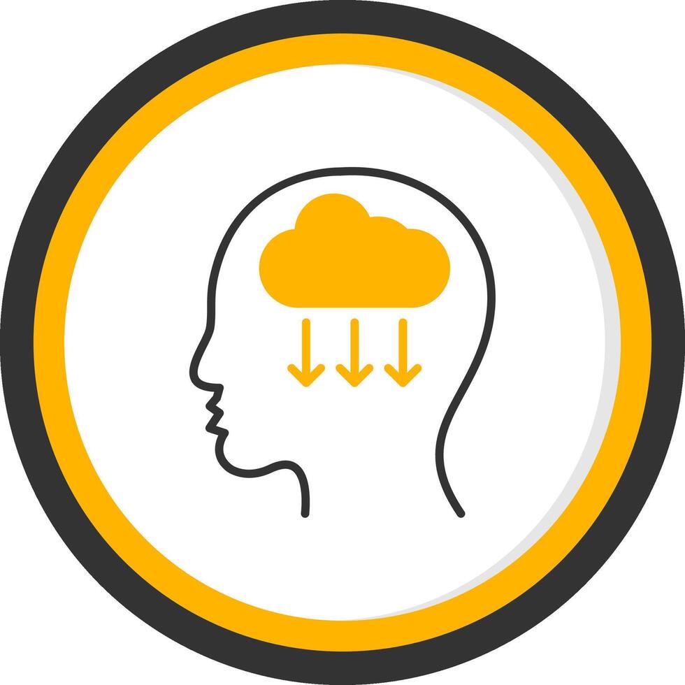 Pessimistic Worldview Trait Line Two Color Circle vector