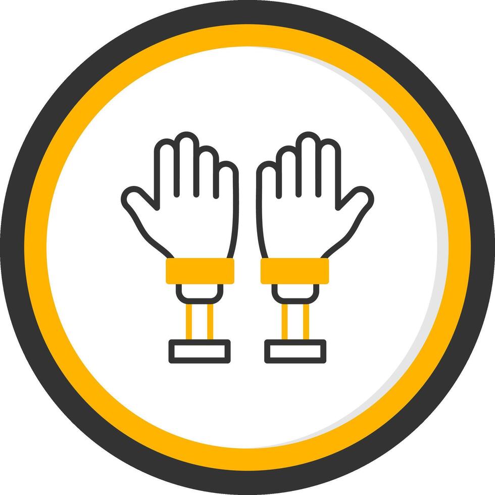 robótico protésico manos línea dos color circulo vector