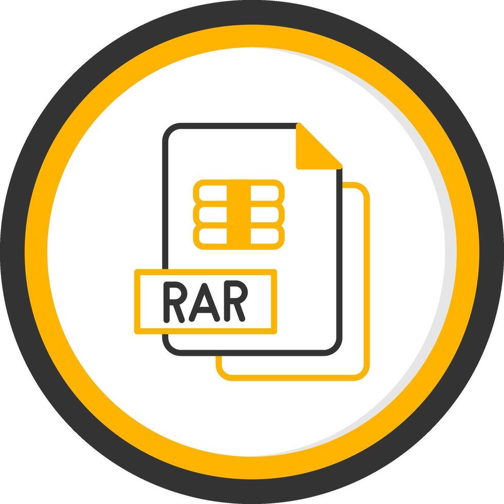 comprimido rar archivo línea dos color circulo vector