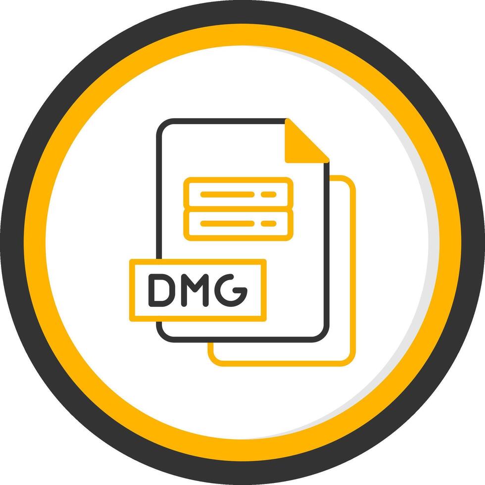 Mac DMG File Line Two Color Circle vector
