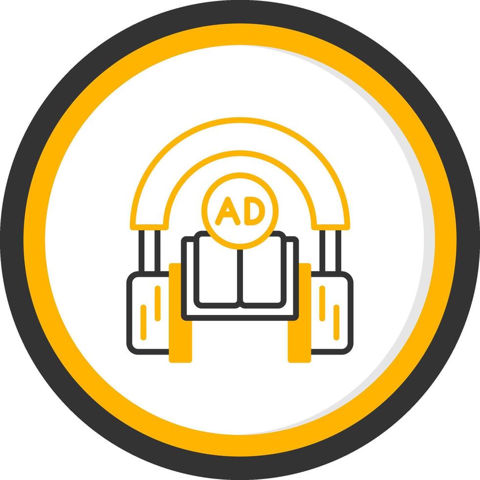 digital audio libro línea dos color circulo vector