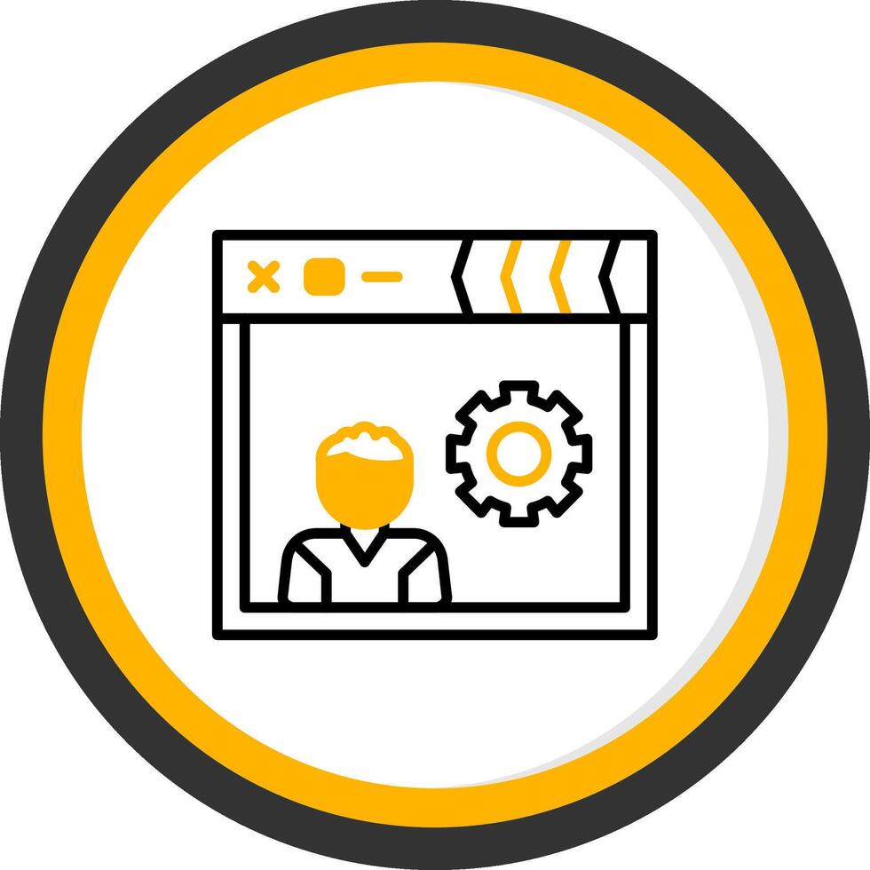 Actual trabajo en Progreso línea dos color circulo vector