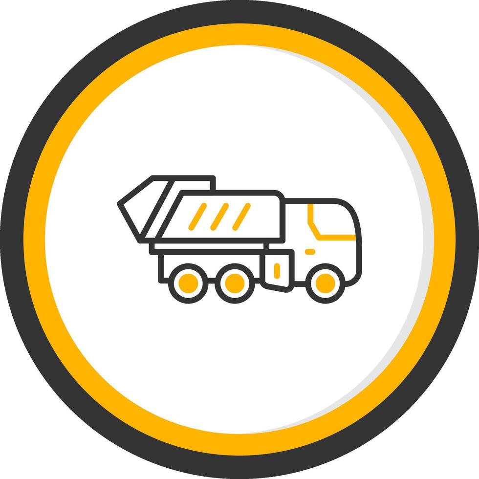 Heavy Duty Compactor Machine Line Two Color Circle vector