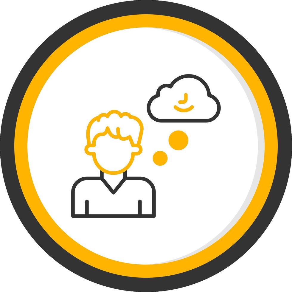 Daydreaming Thought Process Line Two Color Circle vector