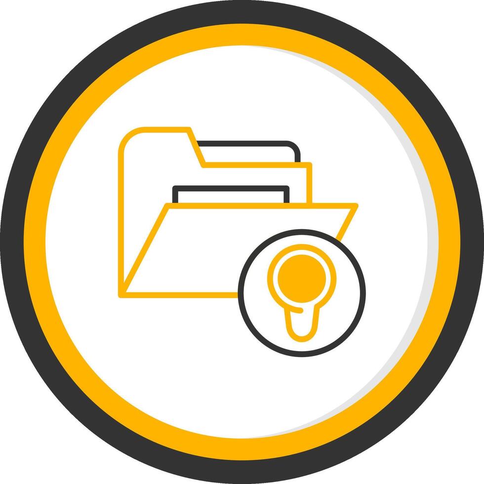 Location Data Folder Line Two Color Circle vector