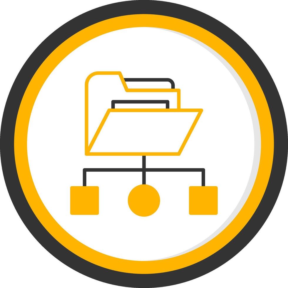 Network Files Folder Line Two Color Circle vector