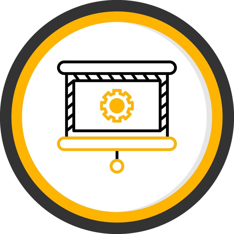 Projector Screen Display Line Two Color Circle vector