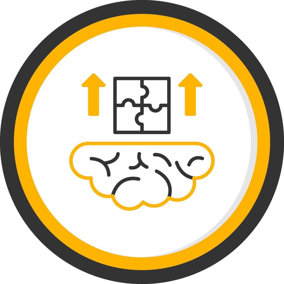 desafiante mente rompecabezas línea dos color circulo vector