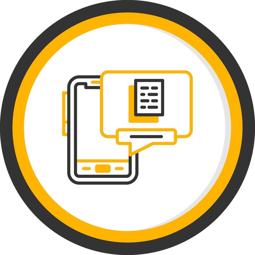 Mobile File Manager Line Two Color Circle vector