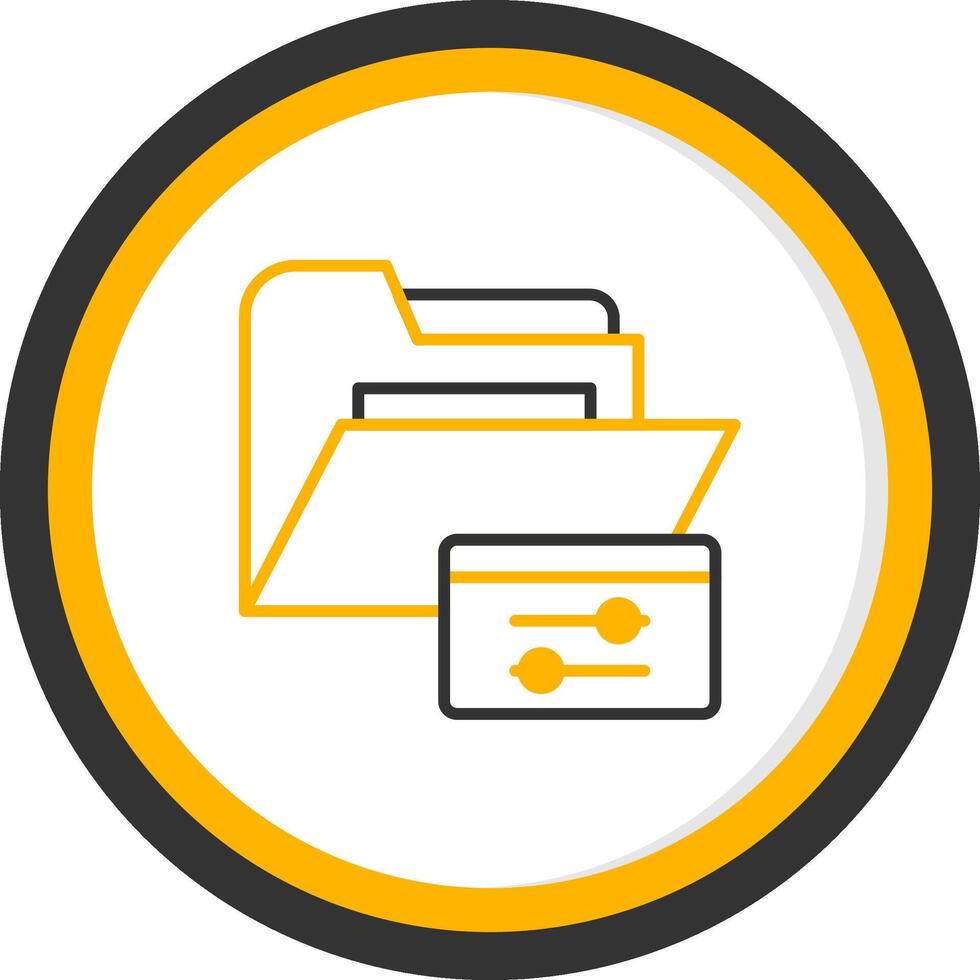 carpeta configuración ajustes línea dos color circulo vector