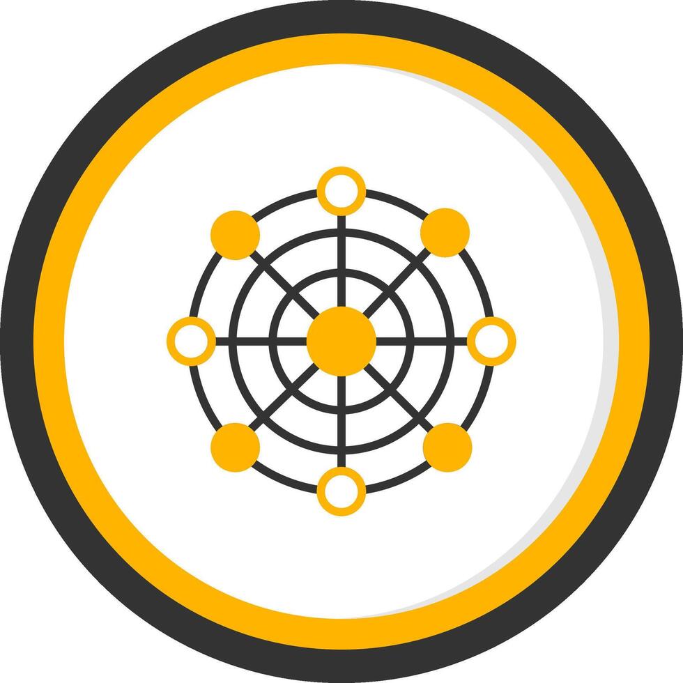 red datos conexión línea dos color circulo vector