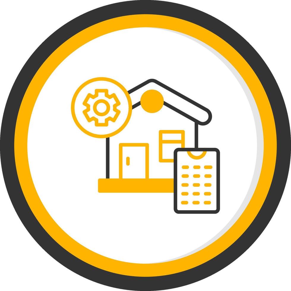 Digital Home Configuration Line Two Color Circle vector