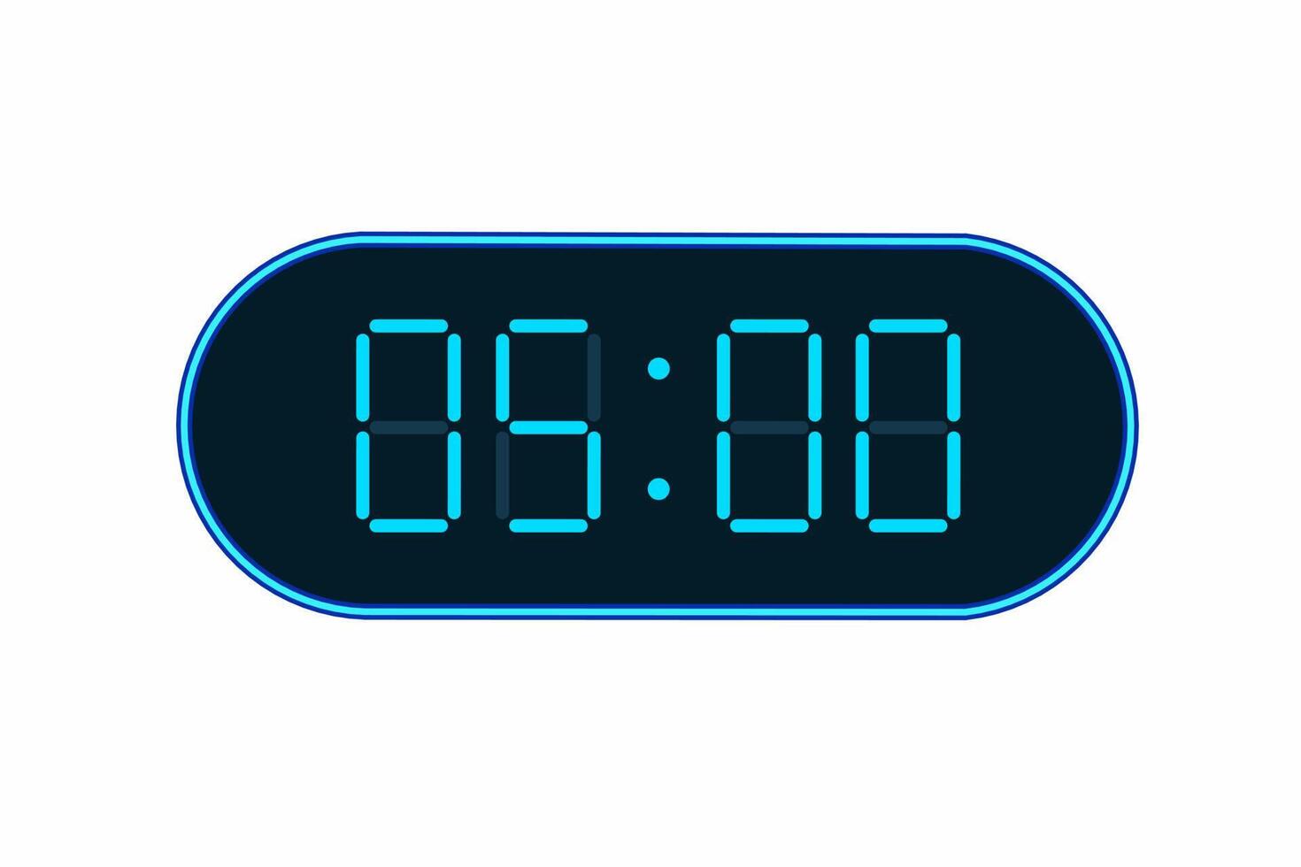 flat illustration of a digital clock displaying 05.00 . Illustration of alarm with digital number design. Clock icon for hour, watch, alarm signs vector