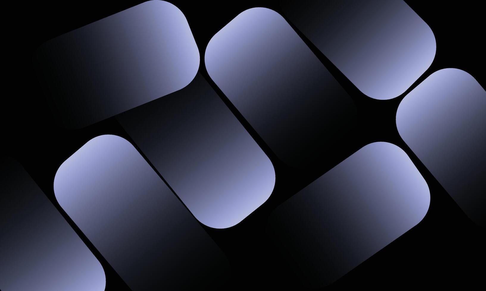 Abstract Digital Art Pattern With Subtle Lighting Effects. Abstract Geometric Pattern with Rounded Rectangles and Gradient Lighting on Black Background. vector