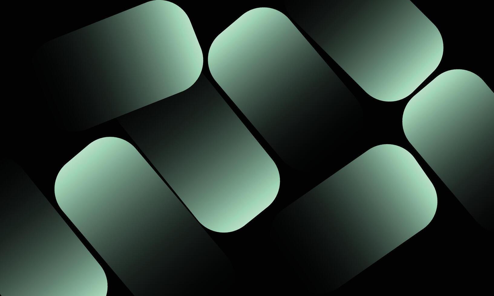 Abstract Pattern of Glowing Rectangles on a Dark Background. Abstract Geometric Pattern with Rounded Rectangles and Gradient Lighting on Black Background. vector