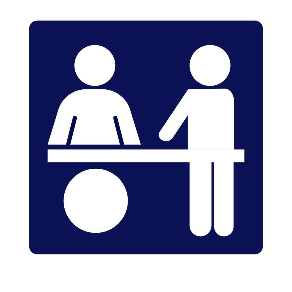 Cashier station with empty circle for currency input on navy blue background. vector