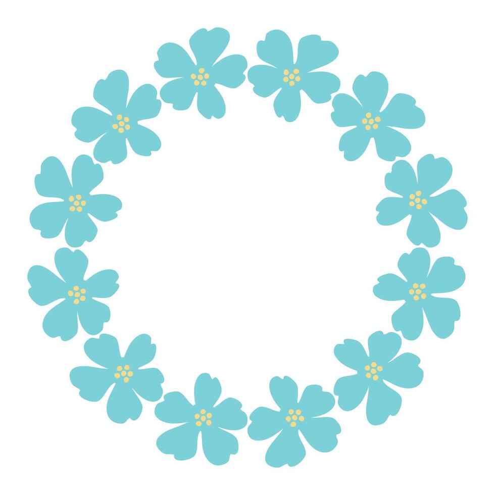 Floral abstract frame. Round frame with a botanical pattern. Wreath. vector