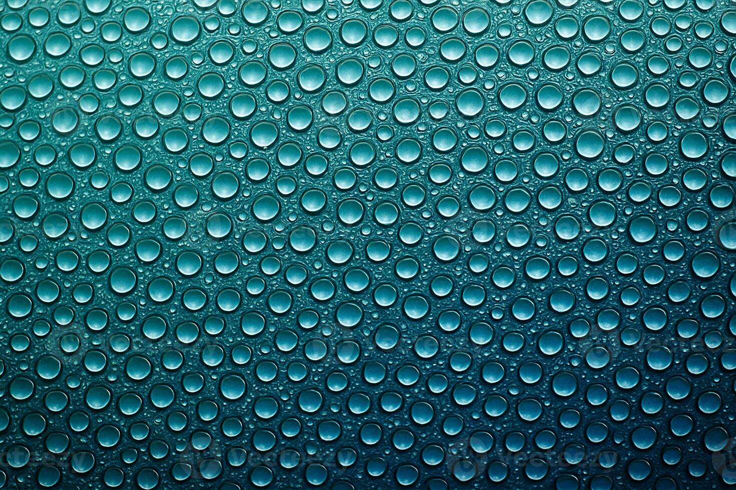 Turquoise green surface with neat aligned rows of tiny droplets forming a structured glossy pattern. photo