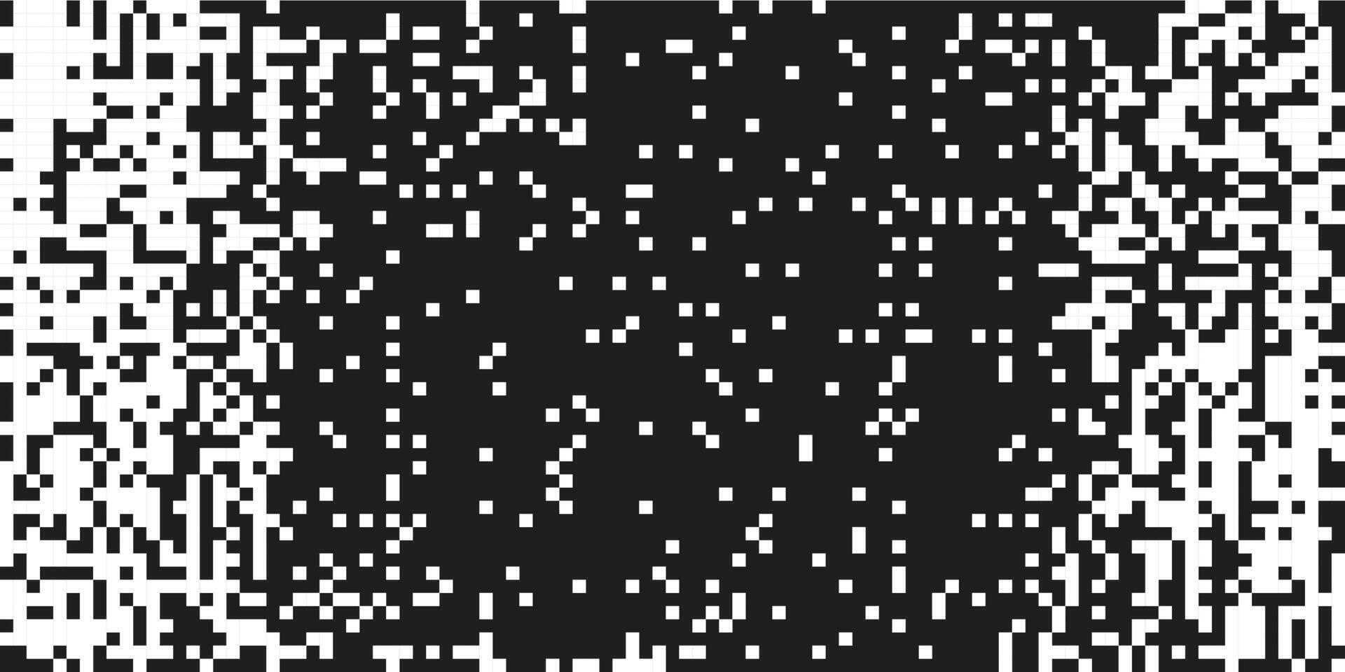 Disintegration dot circle white grain noise, fade halftone effect, disperse dot work, Dispersed background mosaic pixel grid. vector