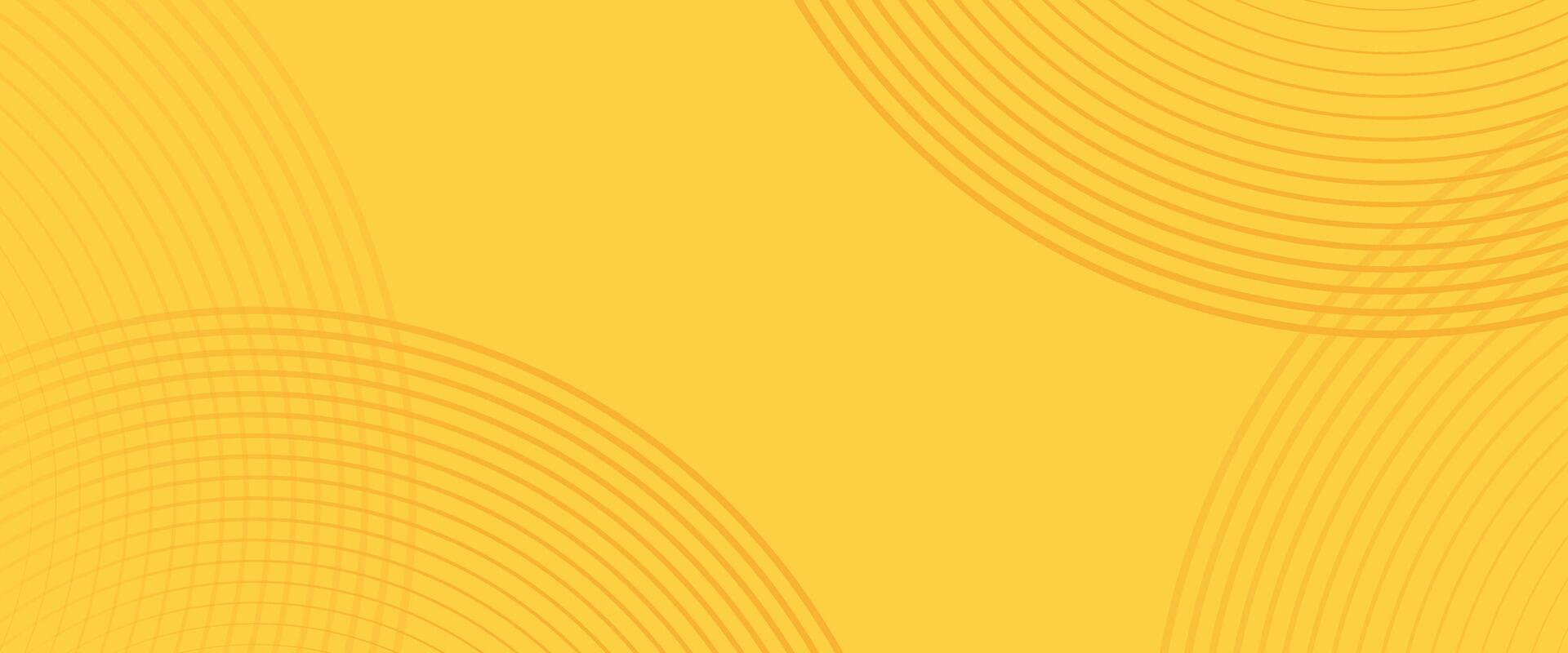 Bright Yellow Abstract Background with Concentric Circular Line Pattern vector