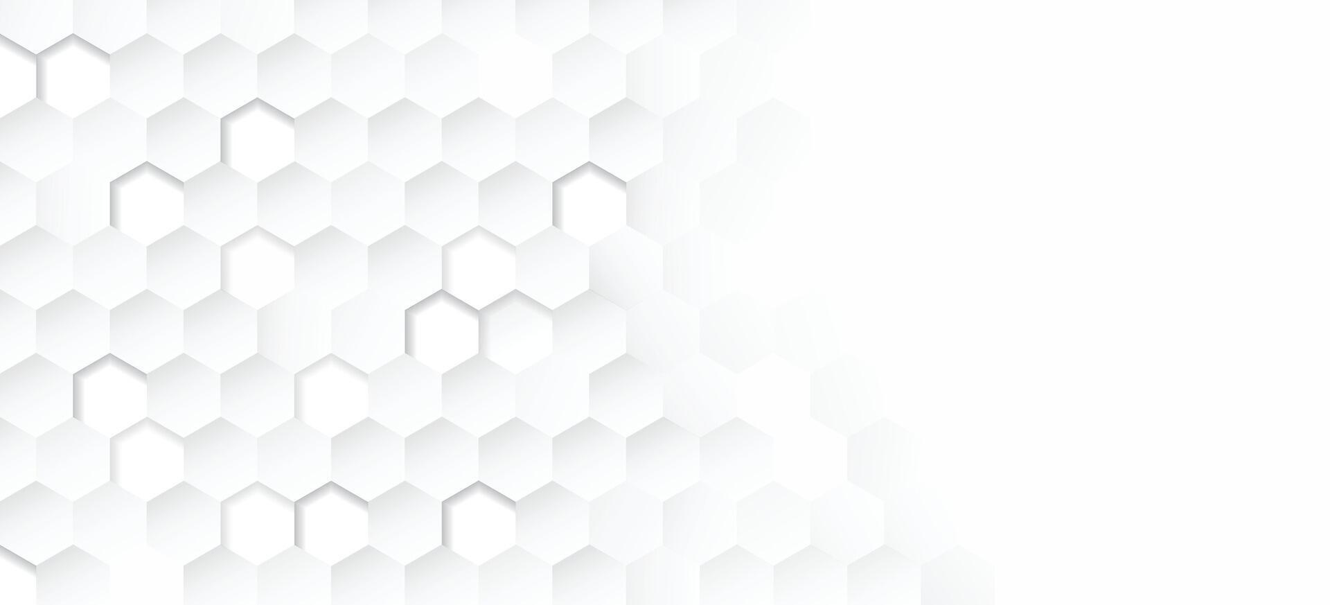Minimal White Hexagon Abstract Background with 3D Honeycomb Pattern vector