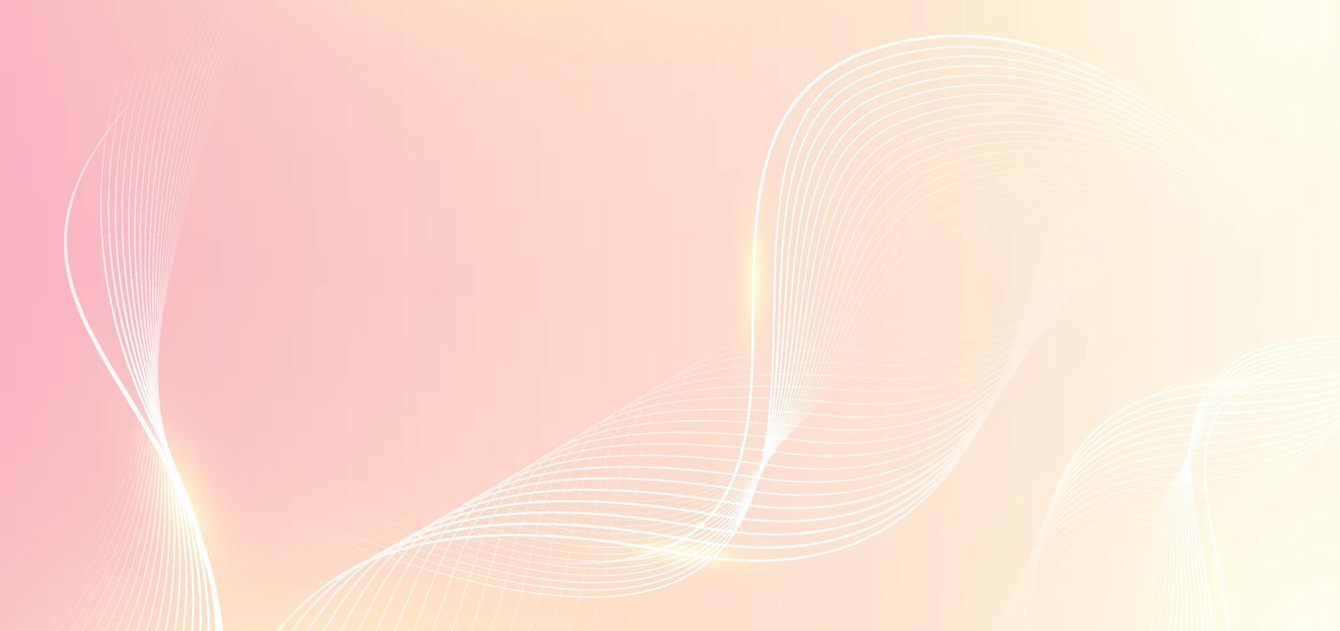 Minimalist banner background, pastel colorful, pink and yellow gradations. wavy line effect style geometric, abstract background vector