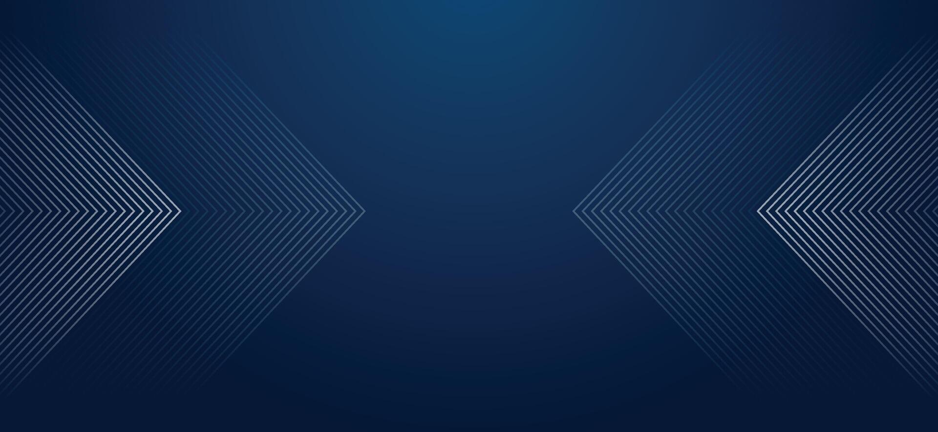 Dark Blue Abstract Background with Glowing Arrow Lines for Technology, Featuring a Futuristic Concept with Modern Shiny Blue Geometric Lines Design, Ideal for Banners, Covers, Posters, and Web Headers vector