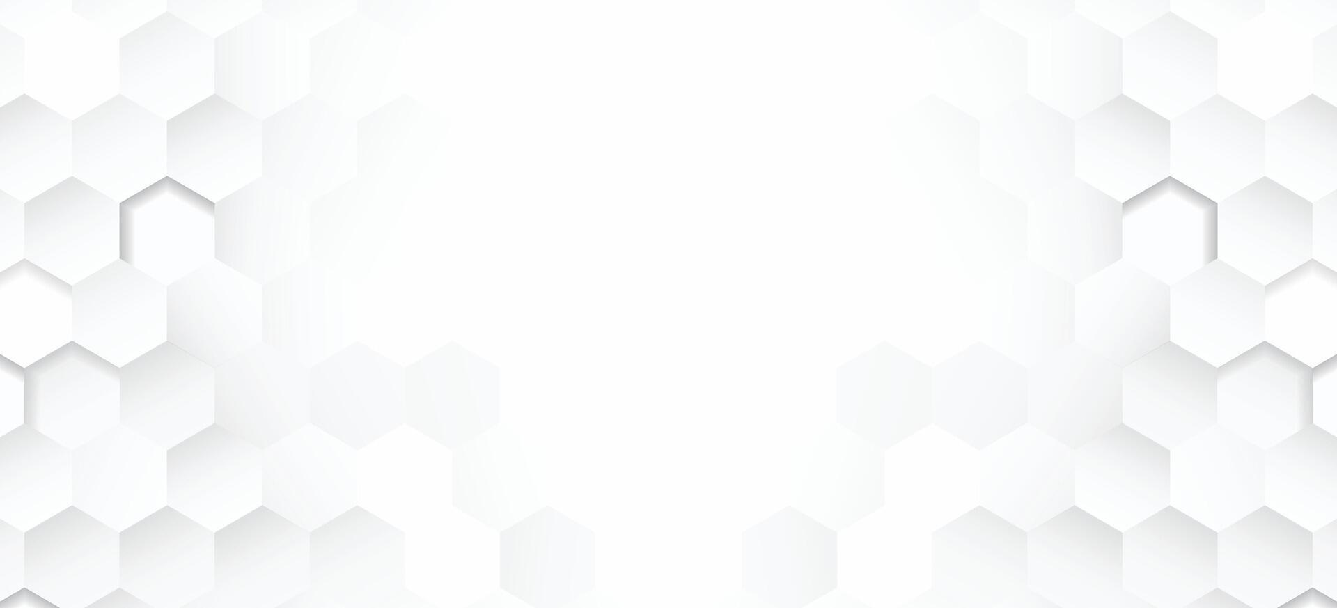 Minimal Abstract Background with White and Gray Hexagonal Honeycomb Pattern vector