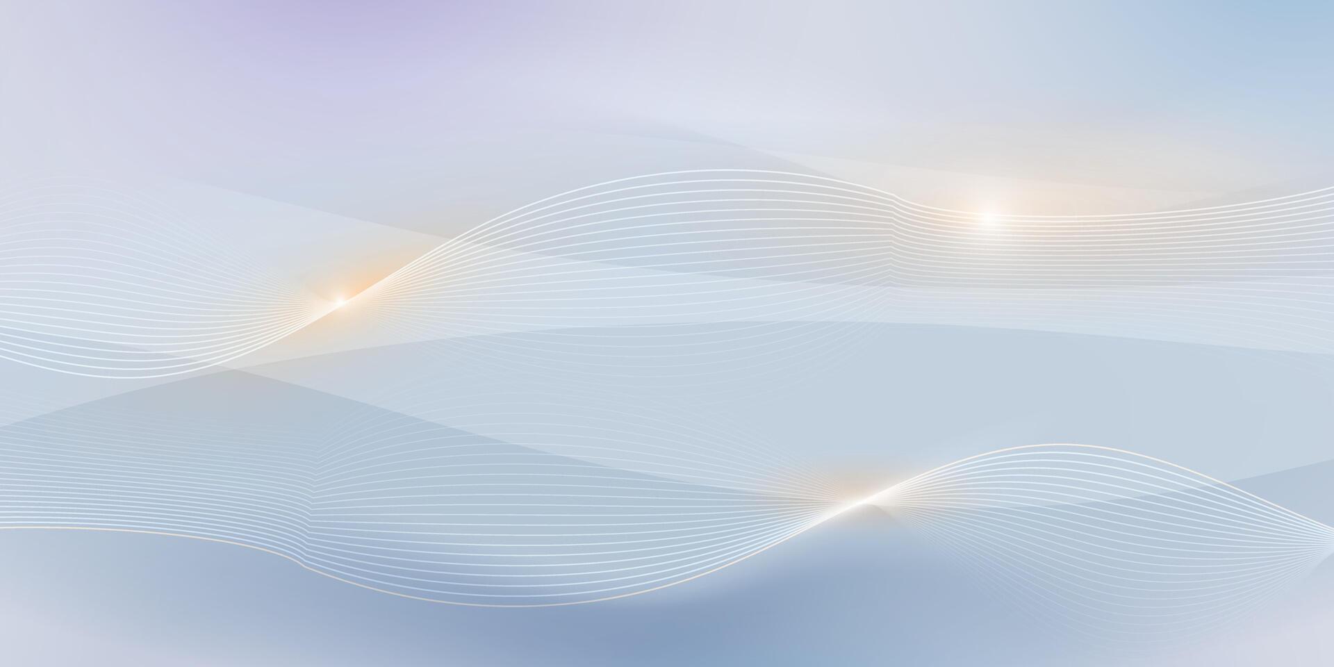 Abstract soft white. Gold wave line pattern and texture on light gray gradient background. element smooth line design. Digital technology concept for luxury business template, banner background vector