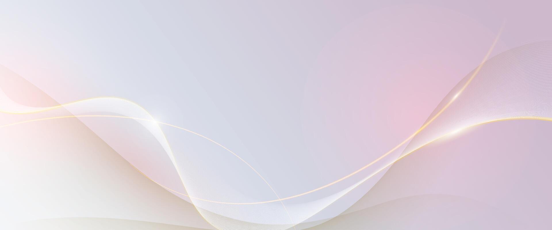 Abstract soft white. gold wave lines pattern and texture on light gray gradient background. element smooth line design. Digital technology concept for luxury business template, banner background vector
