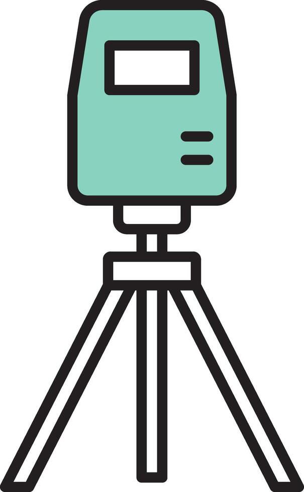 Survey tripod tool icon with green device vector