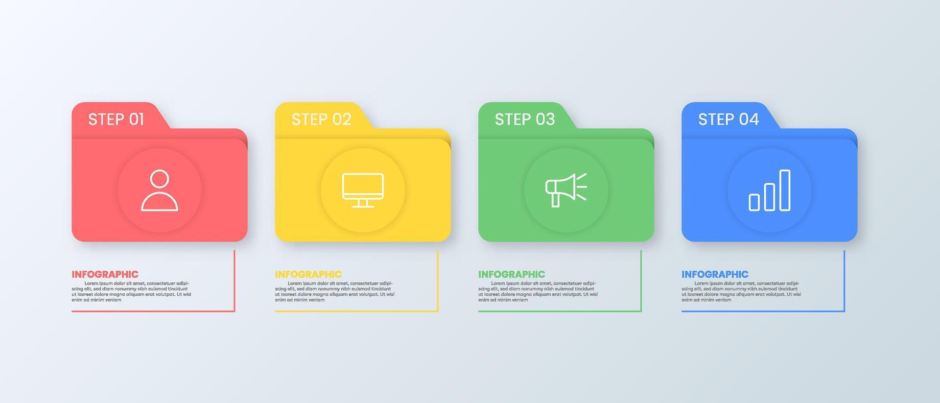 Workflow Infographic Folder Template Design vector