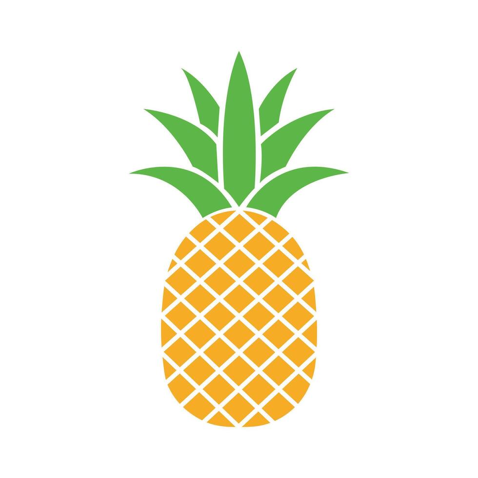 Simple geometric pineapple with crosshatch pattern showing vibrant colors on a white background vector