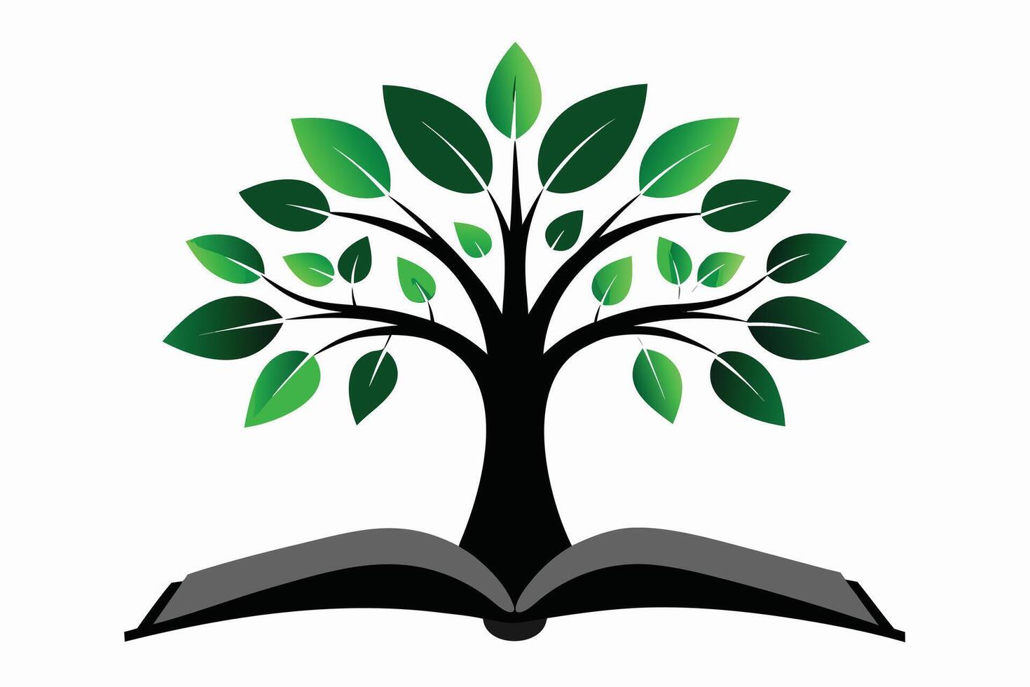 Tree of Knowledge Growing From Open Book education vector