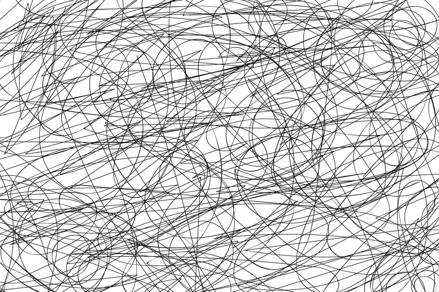 Abstract black scribble line pattern on white background vector