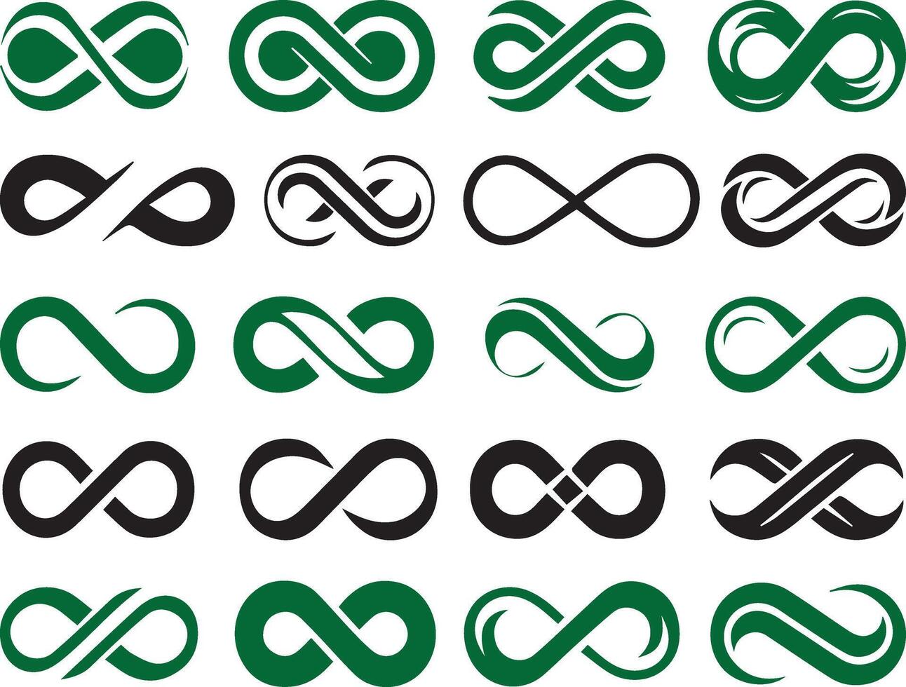 Infinity Loop Icon Set vector