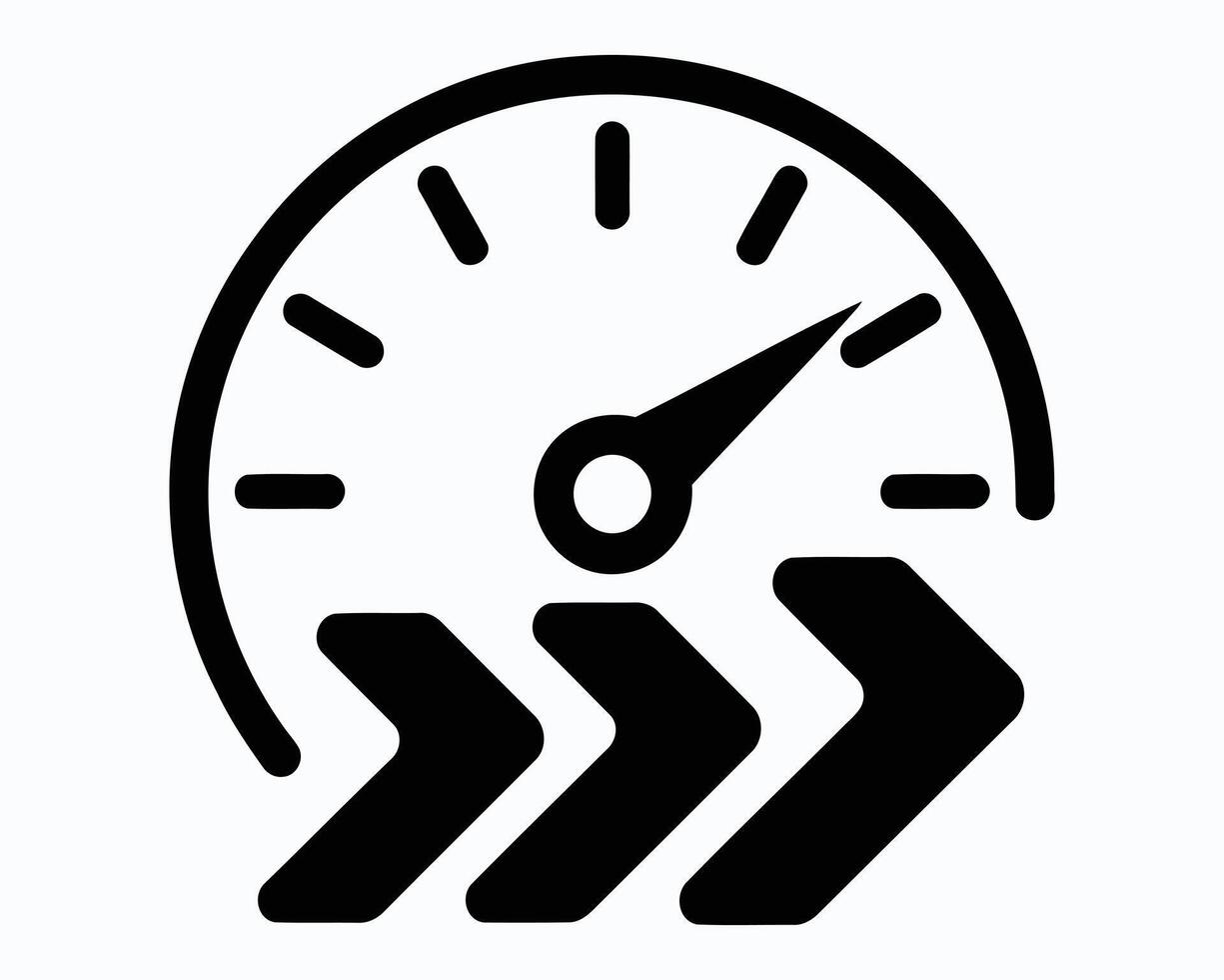 Rapid Progress Depicted by a Speedometer with Arrows, Demonstrating Increased Speed and Efficiency for Optimal Performance and Quick Advancement Forward vector