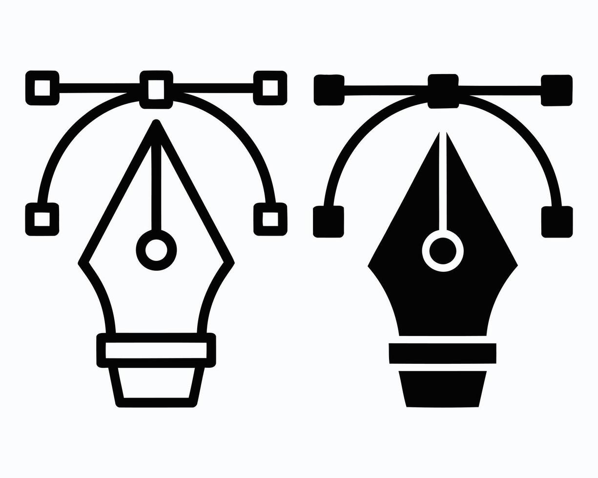 Design Tool Icons Displaying Node Manipulation for Graphic Design Applications Representing Digital Artwork Creation and Scalable Graphics Illustration and Art vector