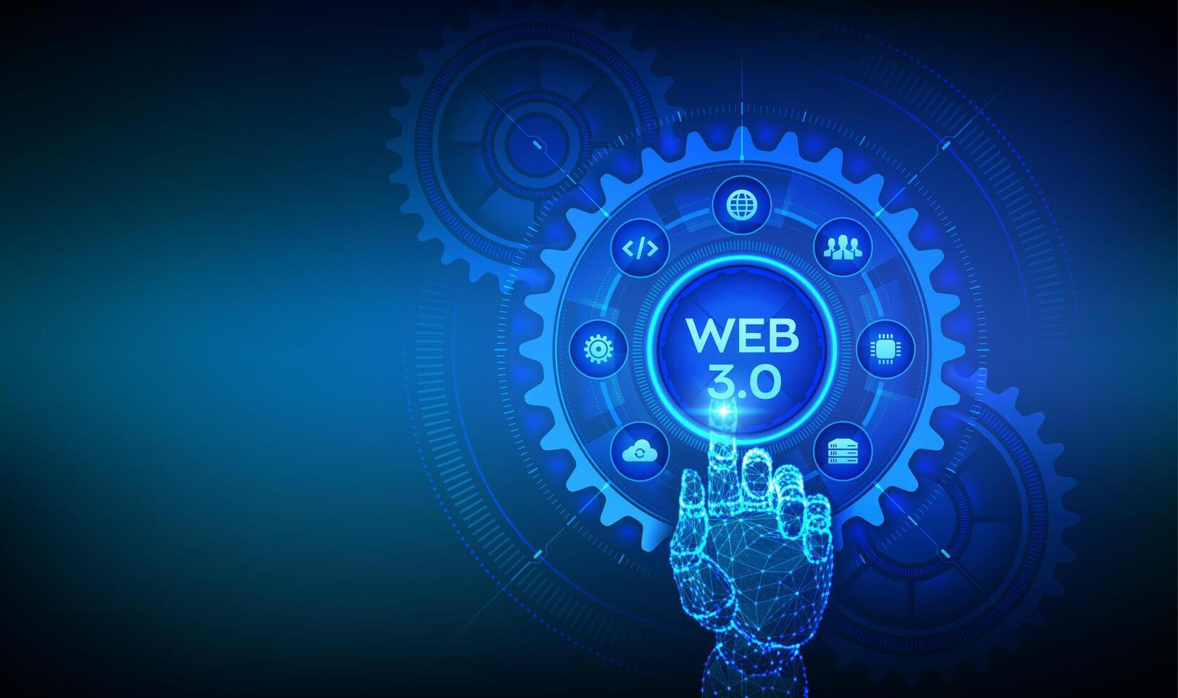 Web 3.0 digital concept with gears vector