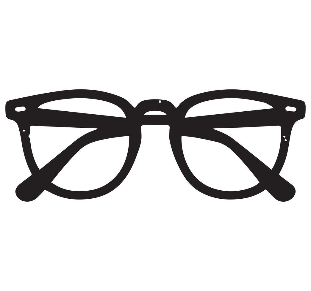 Classic rectangular eyeglasses simple clean outline vector
