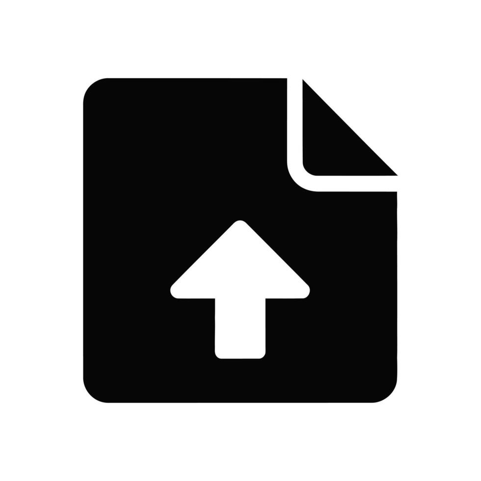 Icon of File Upload with Arrow on White Background Design vector